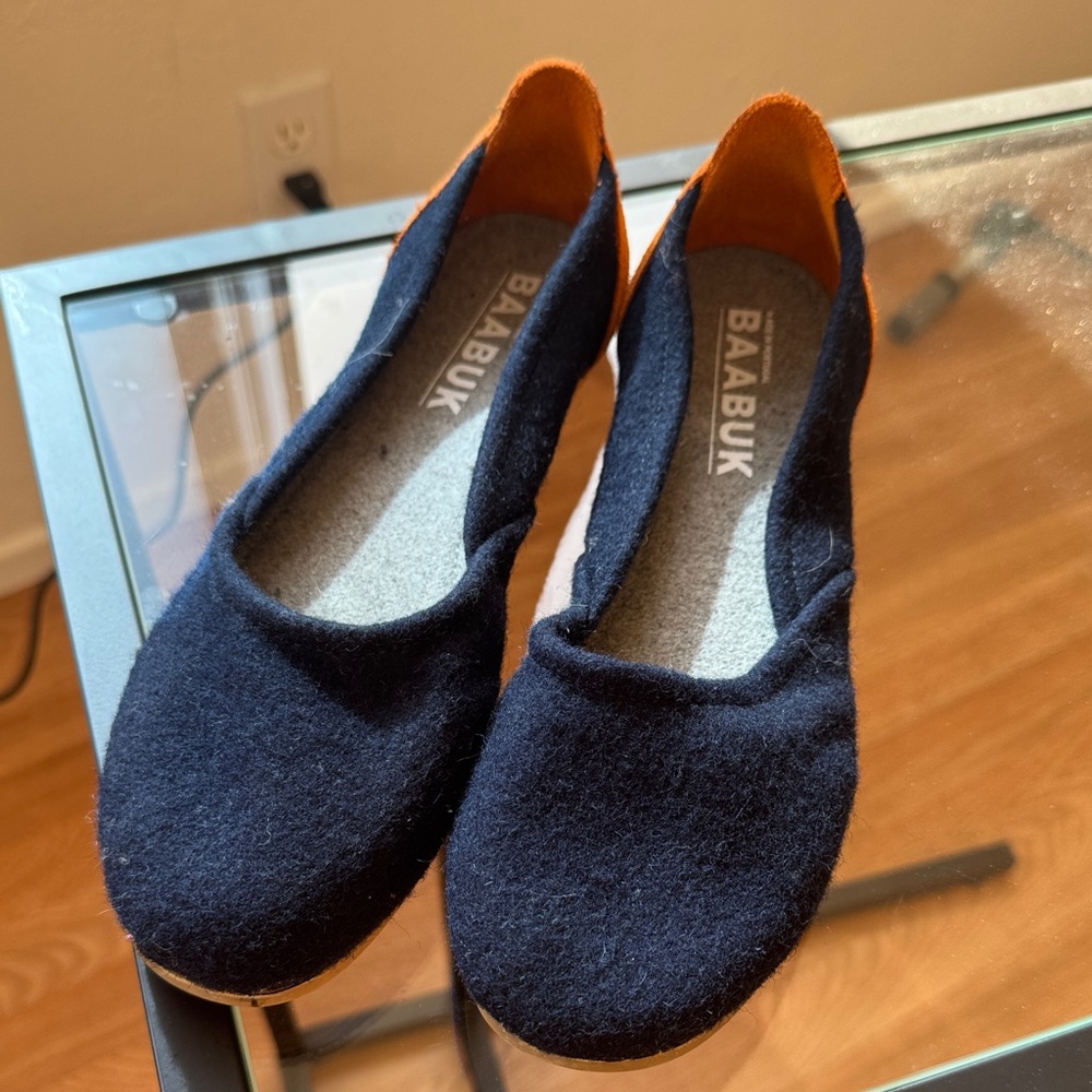Women’s Navy Wool Ballet Flats